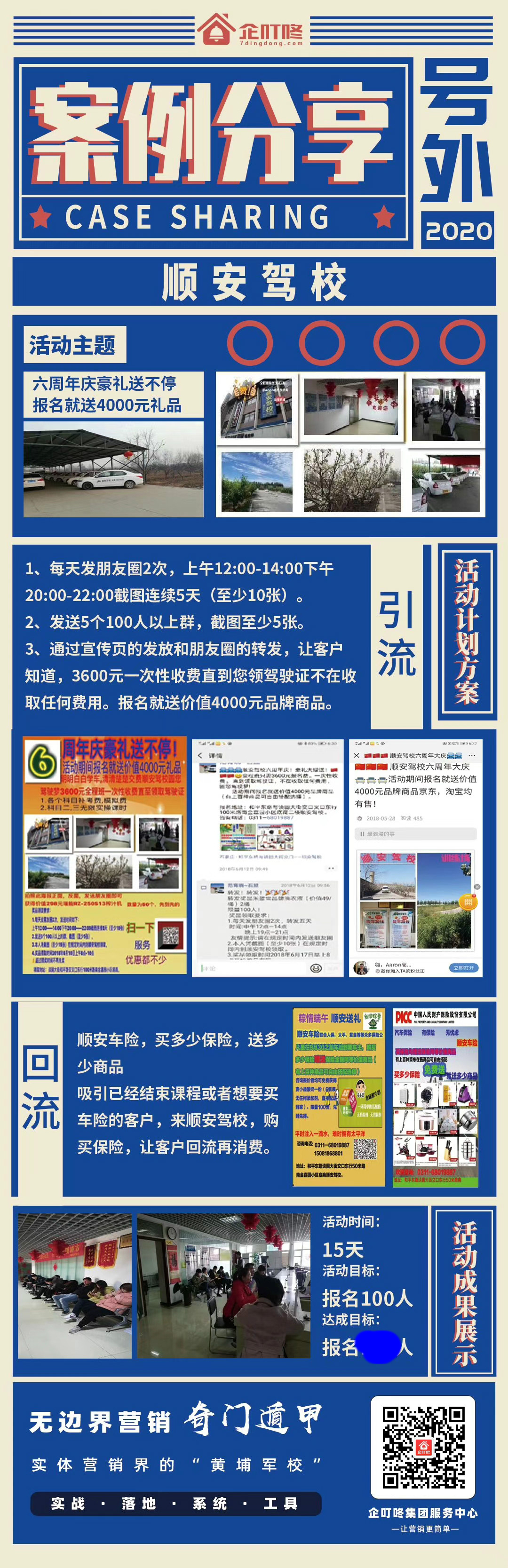 【企叮咚案例】驾校如何通过营销15天报名120人？