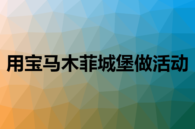 想用宝马木菲城堡做活动，在哪里买比较合适？