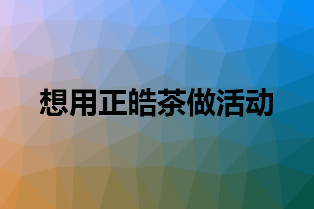 想用正皓茶做活动，在哪里买比较合适？