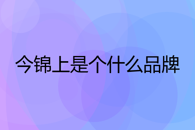 今锦上是个什么品牌，这个品牌怎么样？