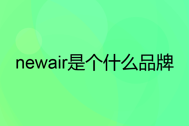 维艾 newair是个什么品牌，这个品牌怎么样？