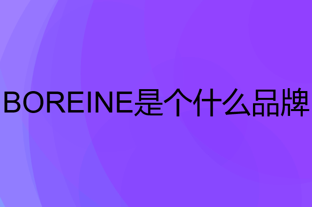 BOREINE是个什么品牌，这个品牌怎么样？