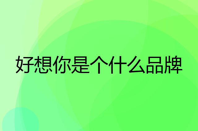 好想你是个什么品牌，这个品牌怎么样？