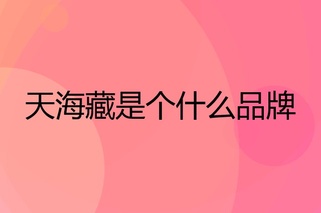 天海藏是个什么品牌，这个品牌怎么样？