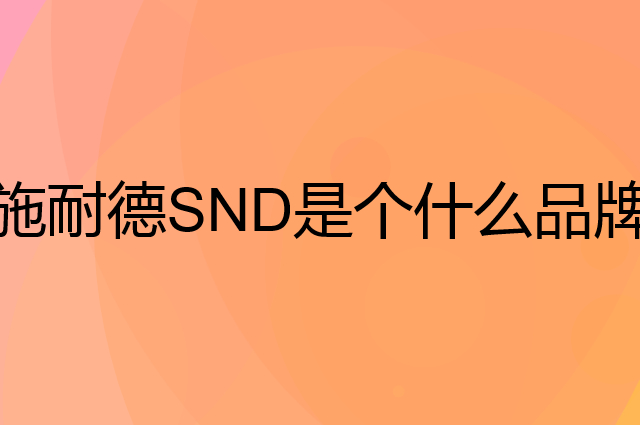 施耐德SND是个什么品牌，这个品牌怎么样？