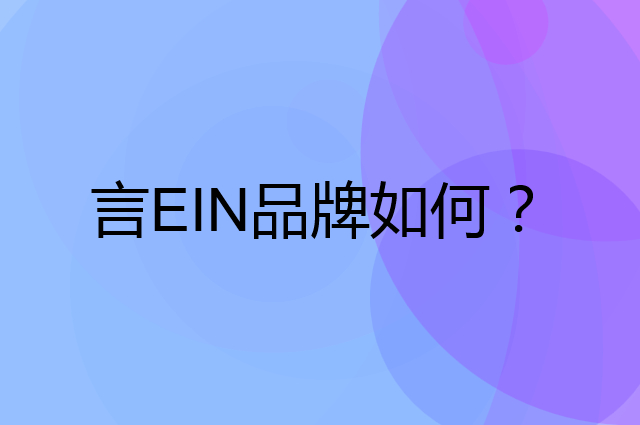 言EIN是个什么品牌，这个品牌怎么样？