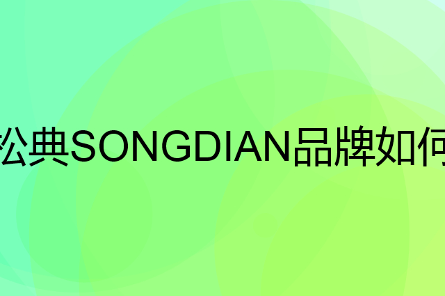 松典SONGDIAN是个什么品牌，这个品牌怎么样？