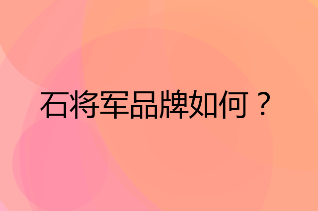 石将军是个什么品牌，这个品牌怎么样？