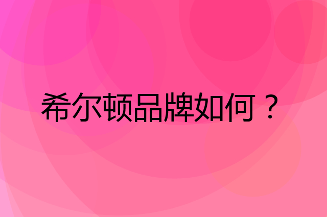 希尔顿是个什么品牌，这个品牌怎么样？
