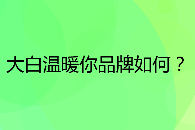 大白温暖你是个什么品牌，这个品牌怎么样？