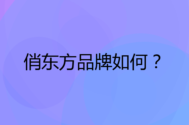 俏东方是个什么品牌，这个品牌怎么样？
