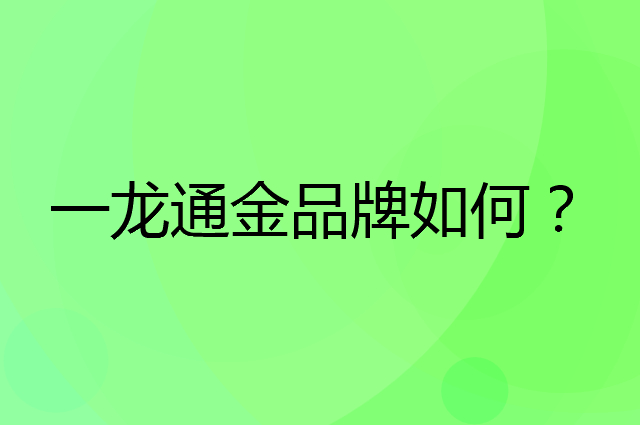 一龙通金是个什么品牌，这个品牌怎么样？