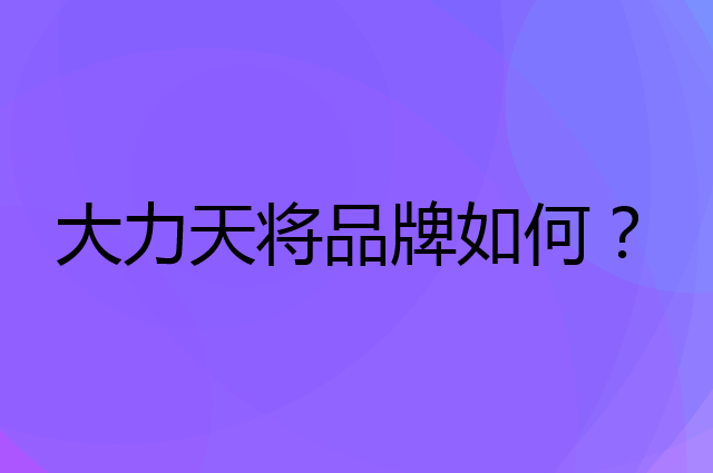 大力天将是个什么品牌，这个品牌怎么样？