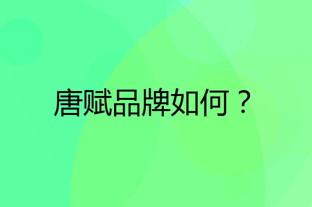 唐赋是个什么品牌，这个品牌怎么样？