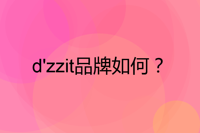 d'zzit是个什么品牌，这个品牌怎么样？