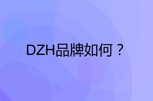 DZH是个什么品牌，这个品牌怎么样？
