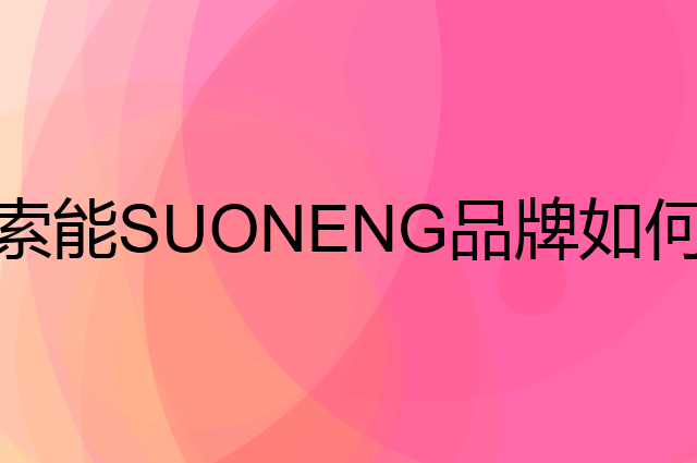 索能 SUONENG是个什么品牌，这个品牌怎么样？