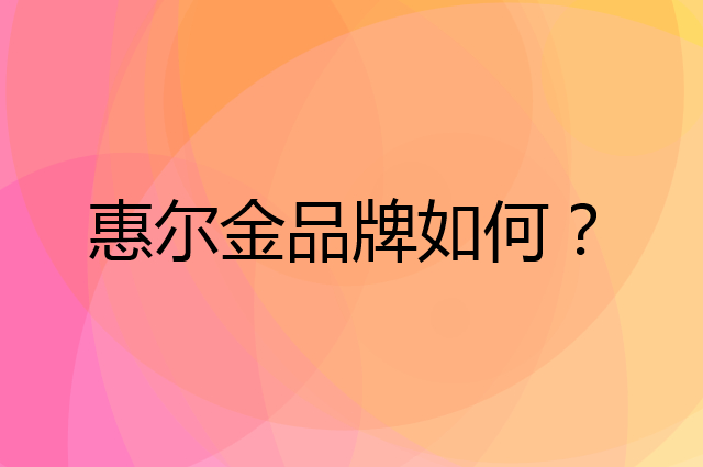 惠尔金是个什么品牌，这个品牌怎么样？