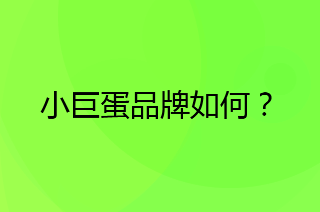 小巨蛋是个什么品牌，这个品牌怎么样？