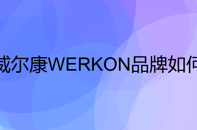 威尔康 WERKON是个什么品牌，这个品牌怎么样？