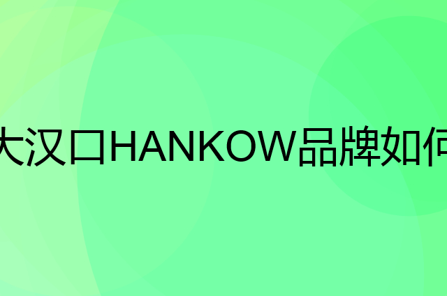 大汉口 HANKOW是个什么品牌，这个品牌怎么样？