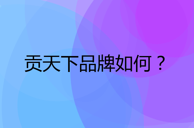 贡天下是个什么品牌，这个品牌怎么样？