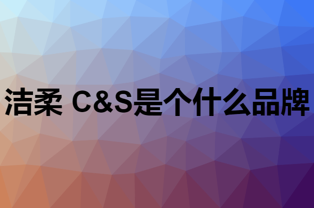 洁柔 C&S是个什么品牌，这个品牌怎么样？