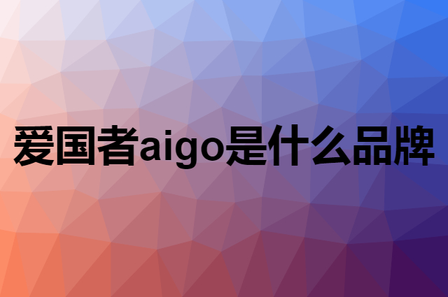 爱国者 aigo是个什么品牌，这个品牌怎么样？