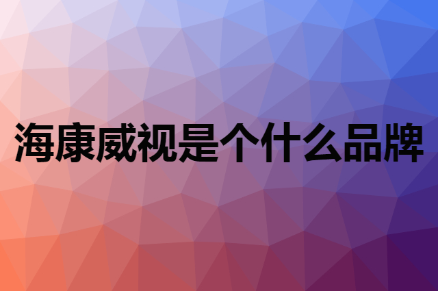 海康威视 HIKVISION是个什么品牌，这个品牌怎么样？