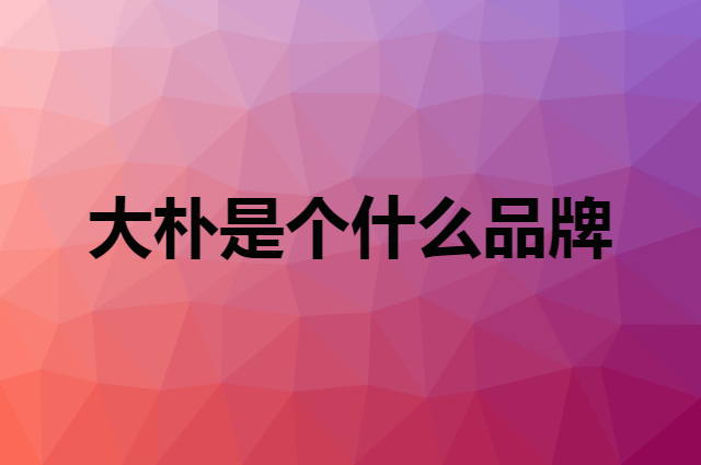 大朴 DAPU是个什么品牌，这个品牌怎么样？