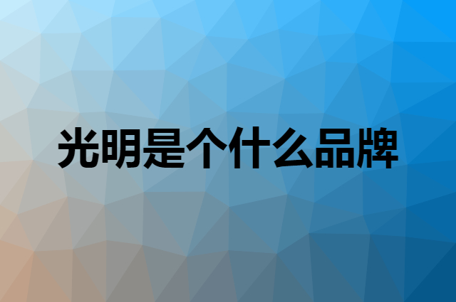 光明 Bright是个什么品牌，这个品牌怎么样？