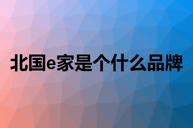 北国e家 The North E home是个什么品牌，这个品牌怎么样？