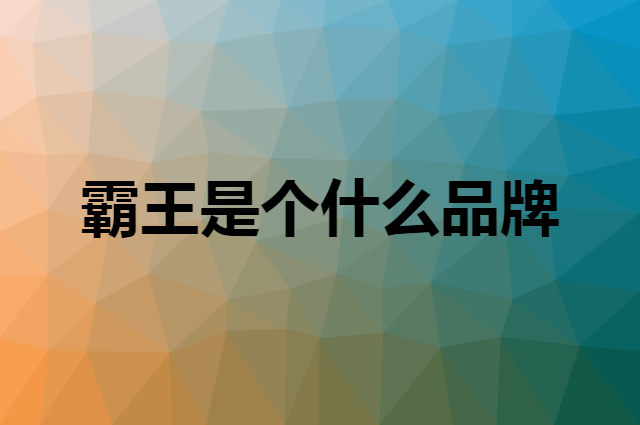 霸王 BAWANG是个什么品牌，这个品牌怎么样？