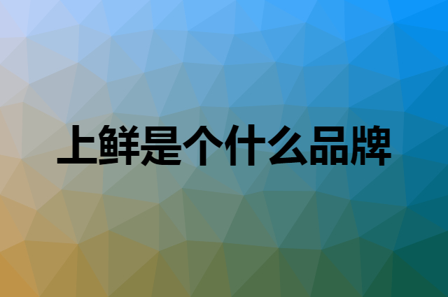 上鲜是个什么品牌，这个品牌怎么样？