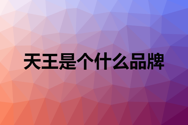 天王 TIAN WANG是个什么品牌，这个品牌怎么样？