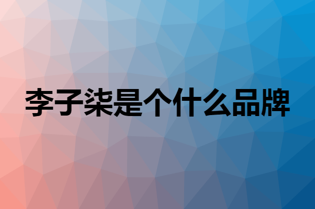 李子柒是个什么品牌，这个品牌怎么样？