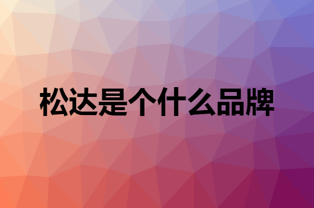 松达是个什么品牌，这个品牌怎么样？