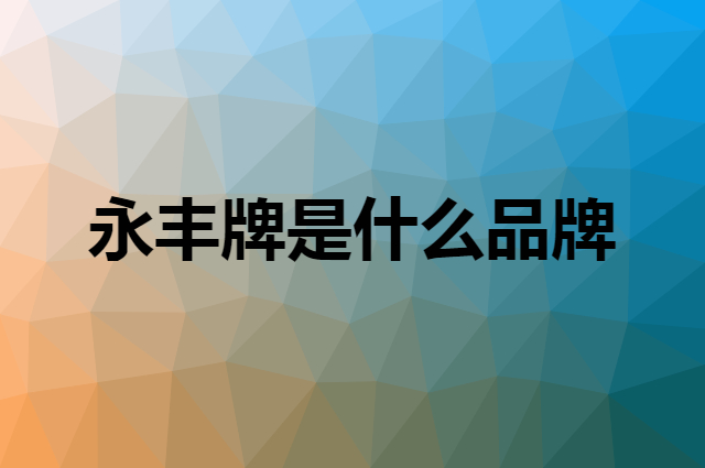 永丰牌 YONGFENG是个什么品牌，这个品牌怎么样？