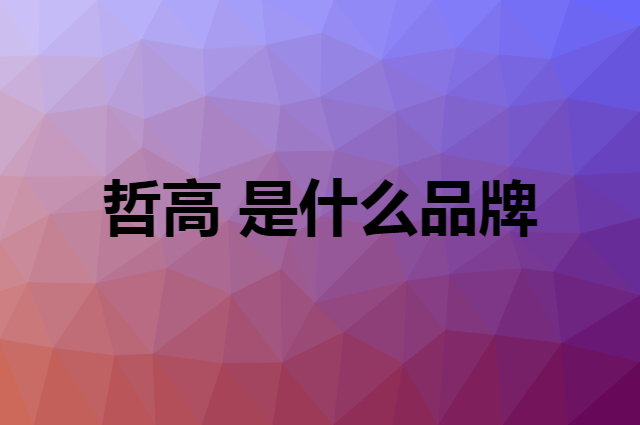 哲高 ZHEGAO是个什么品牌，这个品牌怎么样？