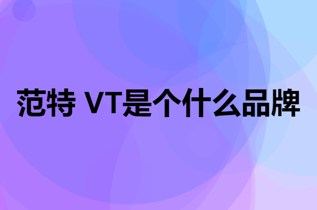 范特 VT是个什么品牌，这个品牌怎么样？