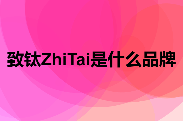 致钛 ZhiTai是个什么品牌，这个品牌怎么样？