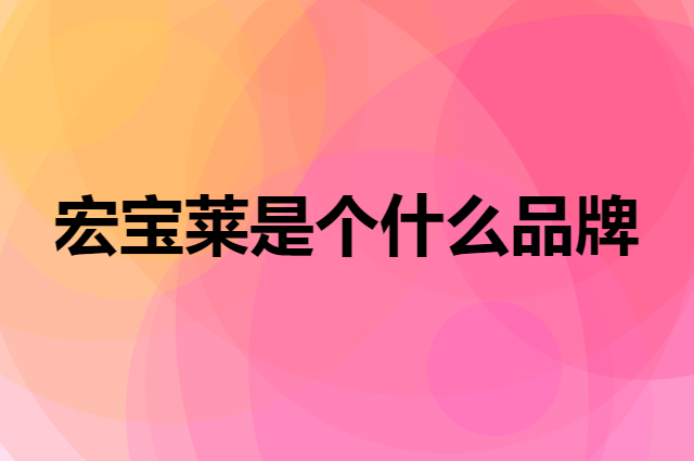 宏宝莱是个什么品牌，这个品牌怎么样？