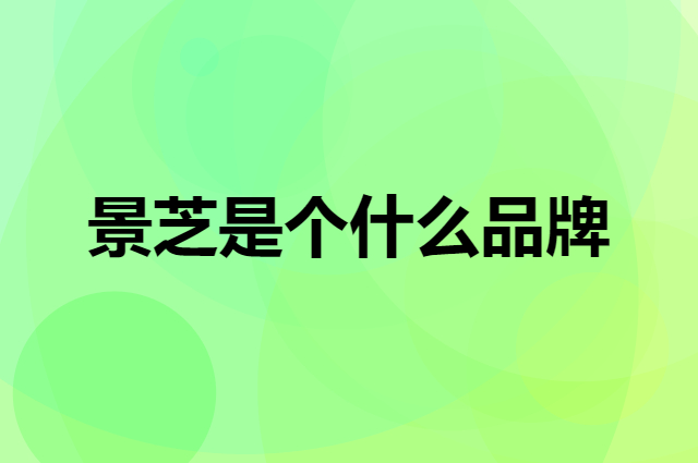 景芝是个什么品牌，这个品牌怎么样？