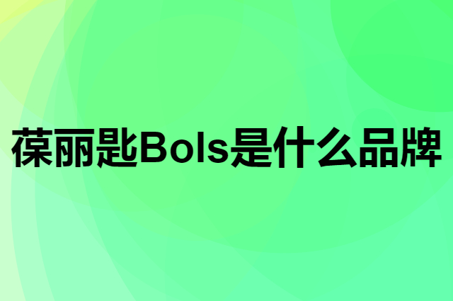 葆丽匙 Bols是个什么品牌，这个品牌怎么样？
