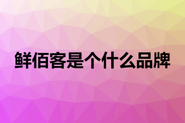 鲜佰客 xianbaike是个什么品牌，这个品牌怎么样？