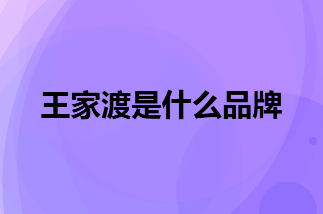 王家渡 WONG'S是个什么品牌，这个品牌怎么样？