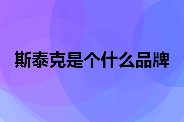 斯泰克是个什么品牌，这个品牌怎么样？