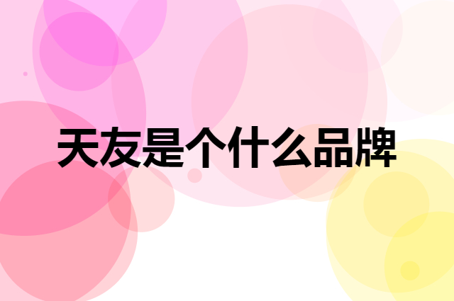 天友是个什么品牌，这个品牌怎么样？