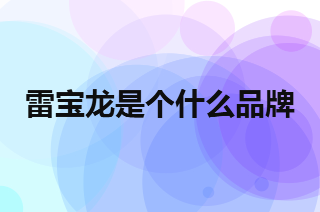 雷宝龙是个什么品牌，这个品牌怎么样？