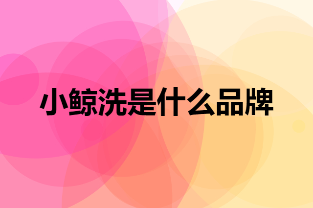 小鲸洗 WHALE SPOUT是个什么品牌，这个品牌怎么样？